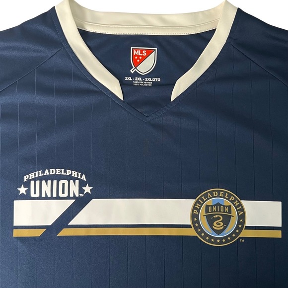 MLS Other - Philadelphia Union Mens 2XL Home Soccer Jersey Navy Blue V-Neck MLS Football